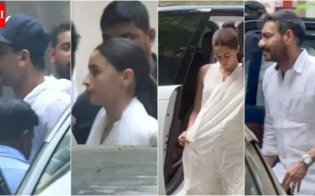 Celebrities including Kapoor and Bhatt Mourn Dharmendra at Deol Residence