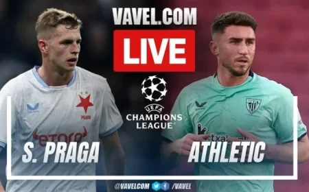 Live Score: Slavia Prague vs Athletic Club in UEFA Champions League