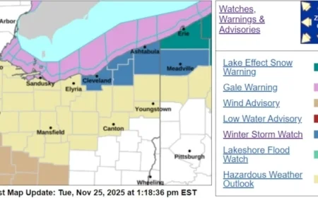 Winter Storm Watch to Impact Northeast Ohio Starting Thanksgiving Morning