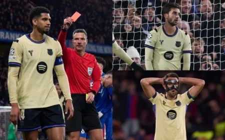 Barcelona Suffers Champions League Blow: Araujo Red Card Highlights Defeat to Chelsea