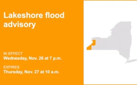 Western New York Faces Lakeshore Flood Advisory Until Thursday Morning