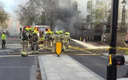 Firefighters Battle Underground Blaze with Determination