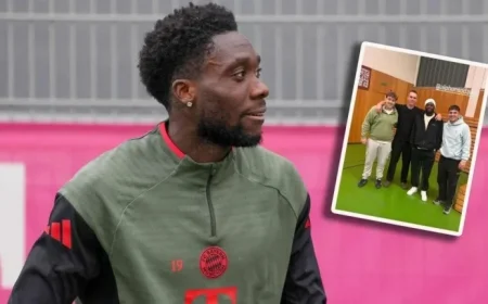 Bayern’s Davies Surprises Local Dachau Club with a Visit