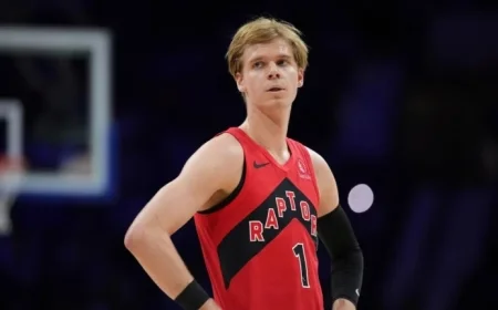 Raptors’ Gradey Dick Exits Game After Hard Fall Against Pacers