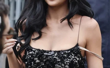 Kylie Jenner Stuns in Plunging Corset Dress for Thanksgiving with Kendall