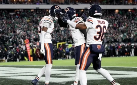 Bears Extend Lead to 17-9 After Forcing Eagles Fumble