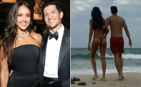 Jessica Alba Celebrates Thanksgiving with Boyfriend Danny Ramirez in Swimsuit Photo