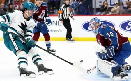 Blackwood’s 26 Saves Can’t Stop Avalanche’s 10th Straight Win Over Sharks