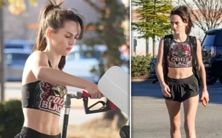 Jordon Hudson Showcases Toned Abs in Cheerleading Outfit