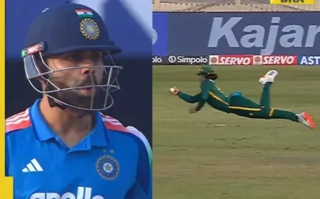 Dewald Brevis’ One-Handed Catch Dismisses Gaikwad, Sparks Viral Kohli Reaction