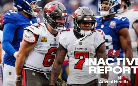 Baker Mayfield, Bucky Irving Cleared to Play: Cardinals vs. Bucs Inactives