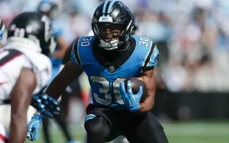 Chuba Hubbard Shines as Panthers Face Rams, Surpassing Rico Dowdle