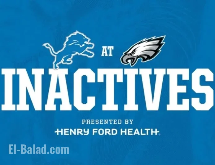 Lions vs. Eagles: Inactive Players Announced