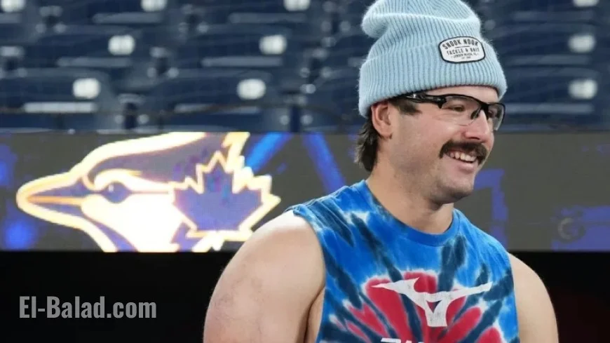 Blue Jays’ Davis Schneider Strolls Barefoot in Park Before Game 6
