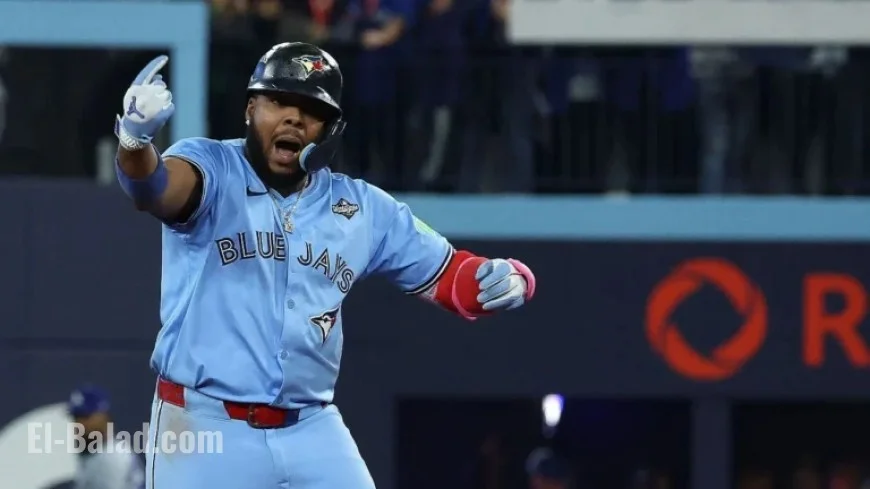 Vladimir Guerrero Jr. Sports “Captain Clutch” Poulin Jersey at World Series Finale
