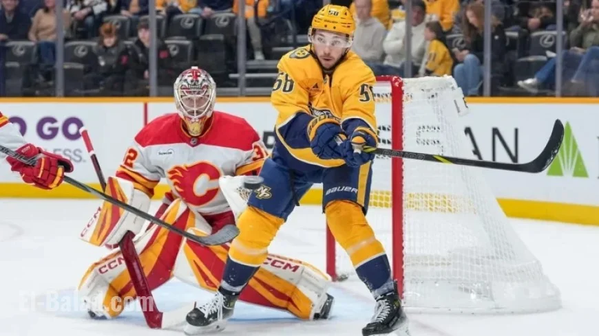 Bunting Scores 3 Points as Predators Halt Flames to End Skid