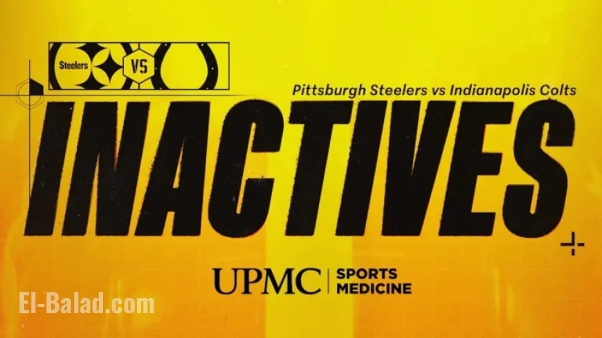 Steelers Reveal Week 9 Inactives Against Colts