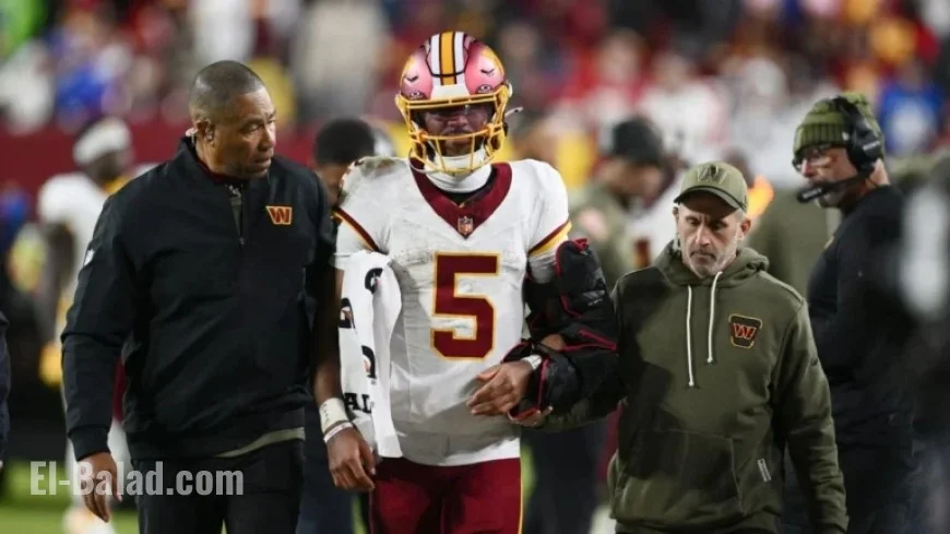 Commanders’ QB Daniels Faces Severe Left Arm Injury