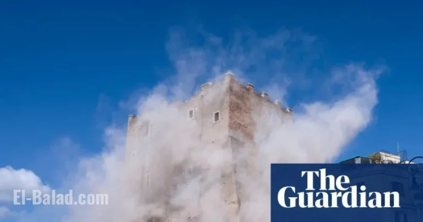 Rescuers Strive to Free Man from Collapsed Rome Medieval Tower