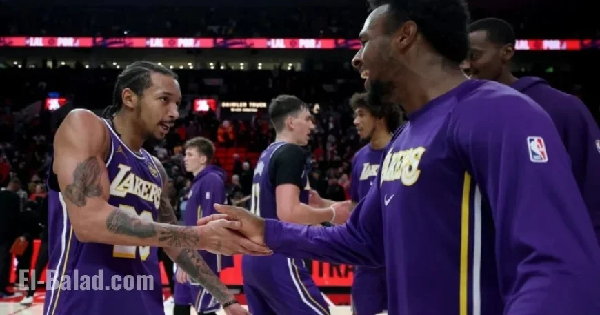 Lakers Triumph 123-115 Over Blazers Despite Missing Doncic and Reaves
