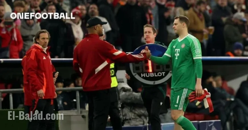 Kompany Provides Tactical Guidance to Neuer in the Field