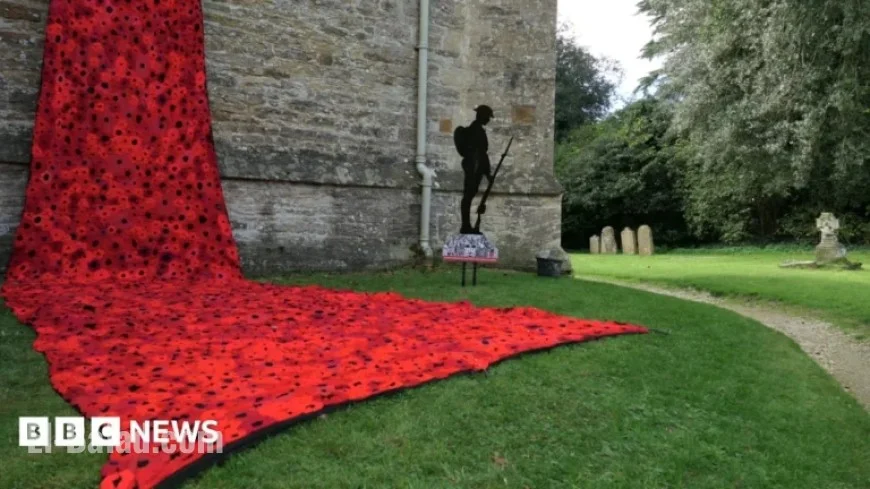Poppy Cascade Adorns Oxfordshire Village Church