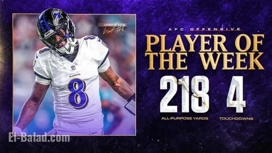 Lamar Jackson Wins AFC Offensive Player of the Week Award