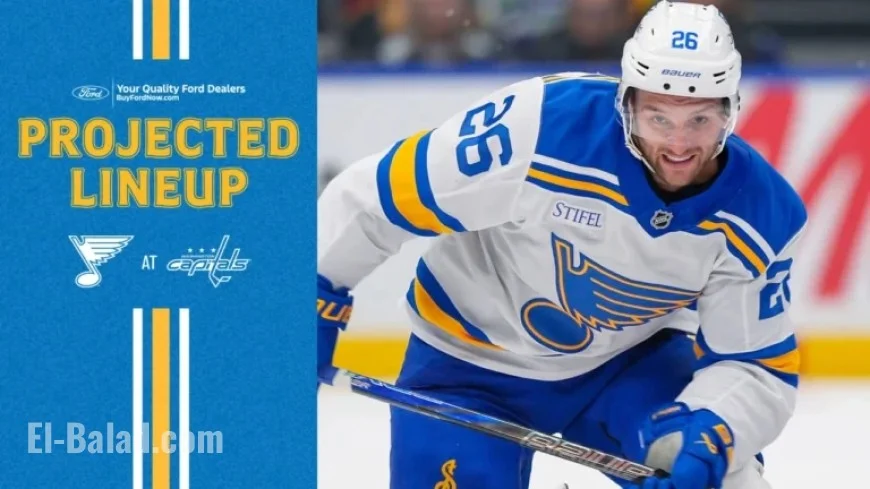 St. Louis Blues Projected Lineup for Nov. 5 Game at Washington