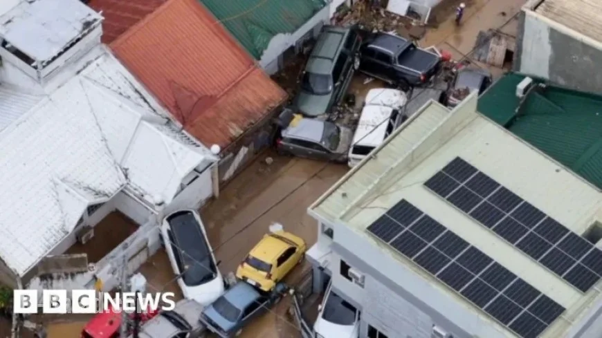 Typhoon Triggers Massive Car Pileup on Philippines Streets