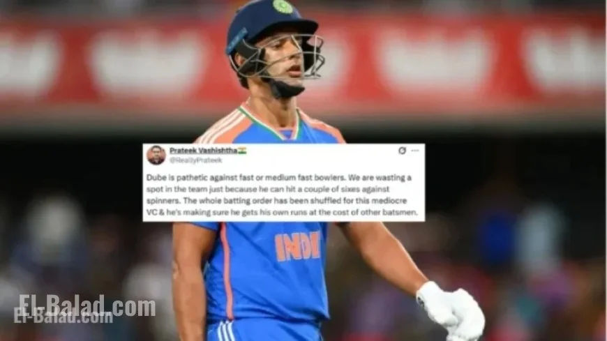 Fans Slam Shivam Dube for Slow 18-Ball 22 in AUS vs IND T20I