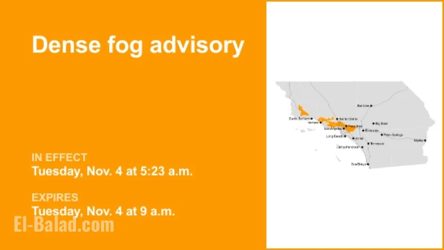 Dense Fog Advisory Limits Los Angeles Visibility to 1/4 Mile Until Tuesday
