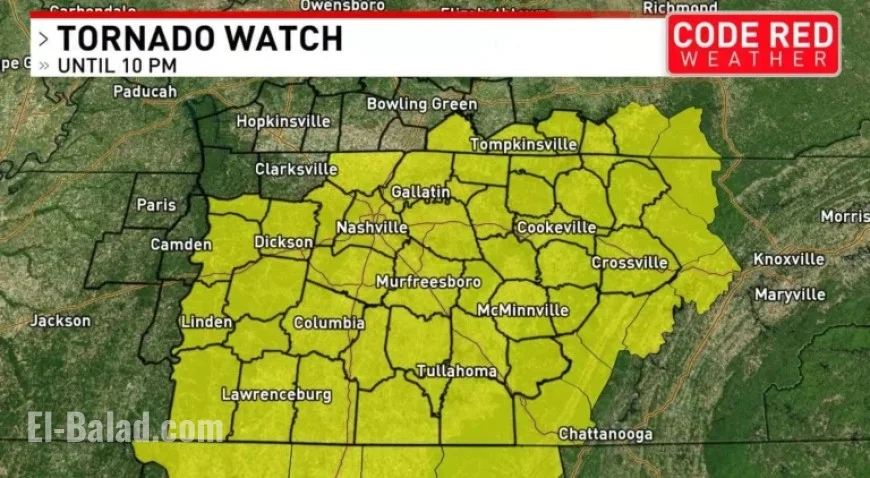 Tornado Watch Issued for Most of Middle Tennessee, Southern Kentucky