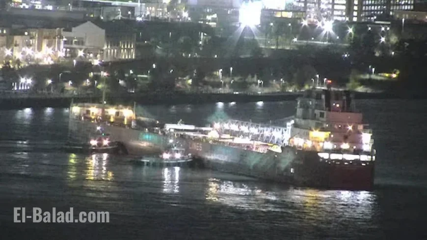 Canadian Vessel Headed for Quebec City Stuck in Detroit River