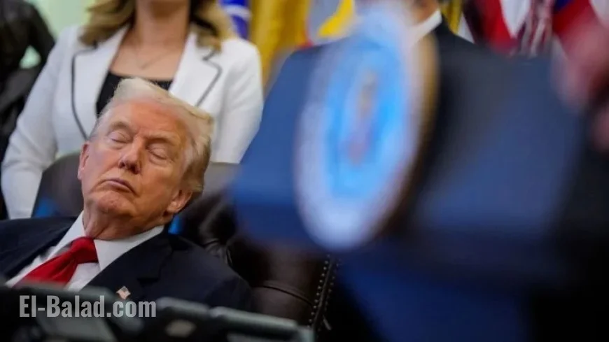 Viral Images Show Trump Appearing to Close Eyes at Oval Office Event