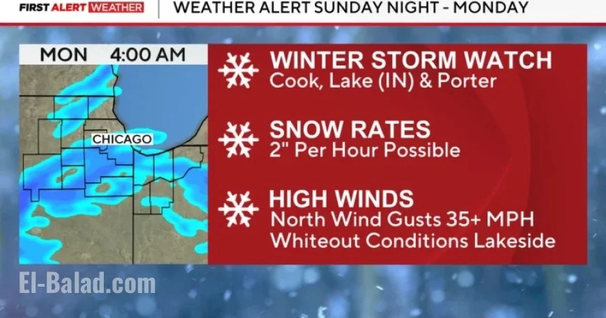 Winter Storm Watch Issued for Chicago Area and Indiana: Timeline Inside
