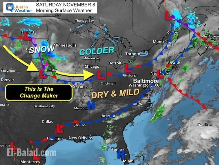 Mild Weekend Forecast: Rain Sunday, Arctic Chill and Mountain Snow Monday