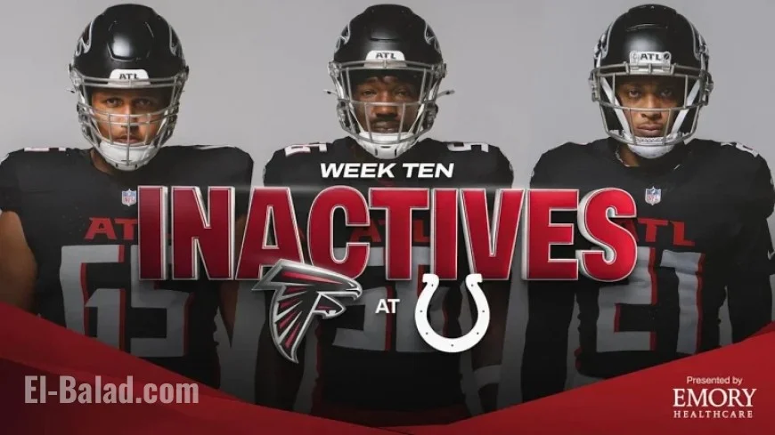 Atlanta Falcons Announce Inactives for Game Against Indianapolis Colts