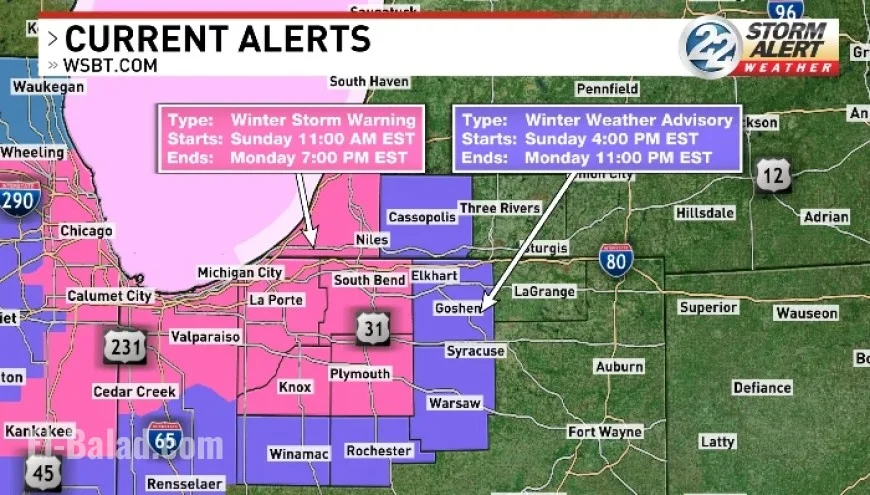 Lake Effect Snow Threatens Sunday Night Travel