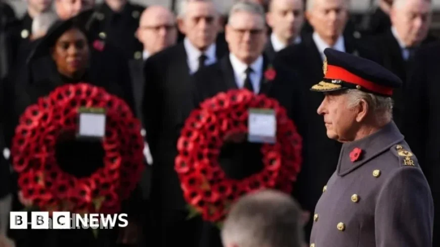 King Charles Leads Remembrance Sunday Silence at the Cenotaph Ceremony