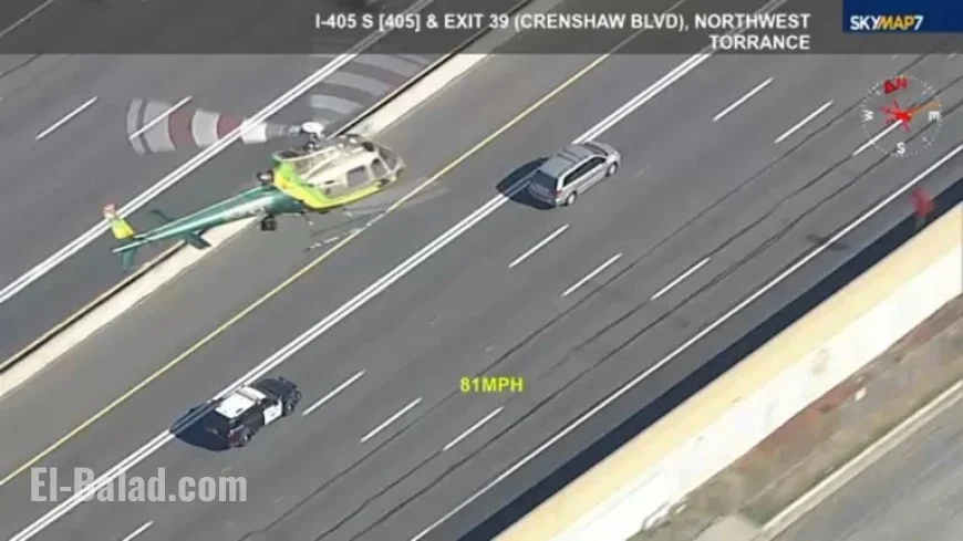 Police Pursue Suspected Stolen Minivan on Los Angeles’ 405 Freeway