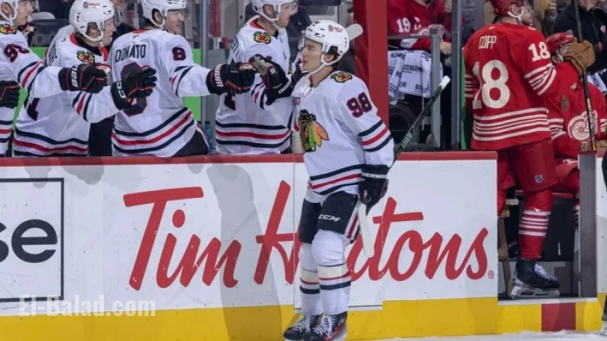 Bedard Scores Again as Blackhawks Secure Third Consecutive Win Over Red Wings