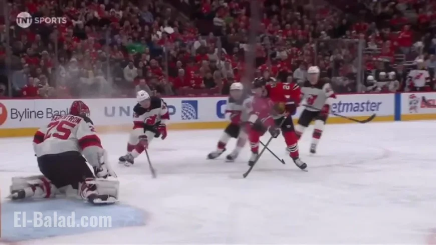 Lafferty Scores Against Markstrom in NJD vs. CHI Game