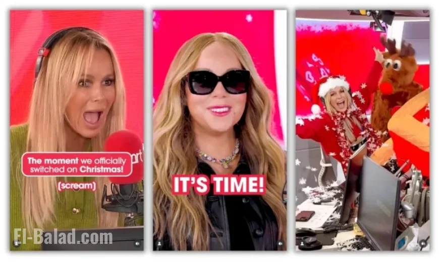 Mariah Carey Joins Amanda Holden for Heart’s Christmas Switch-On Event