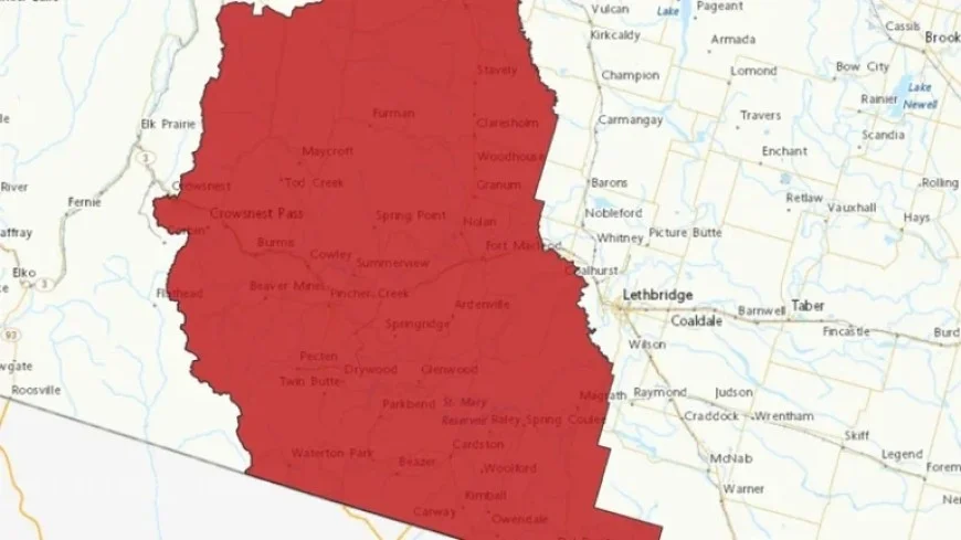 Wind Alert Issued for Southwest Alberta