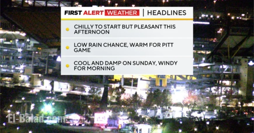 Rain Showers Forecast for Pittsburgh College Gameday, Cooler Weather to Follow