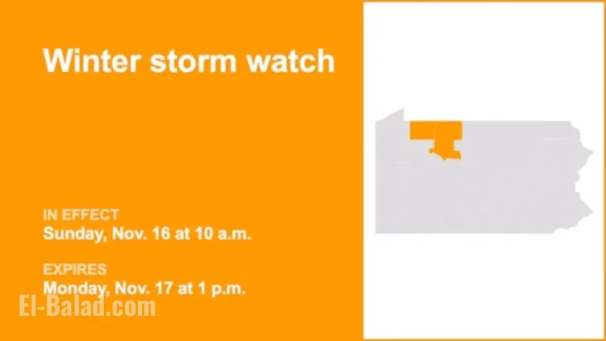 Pennsylvania Winter Storm Watch Issued, Gusts Expected Up to 45 mph