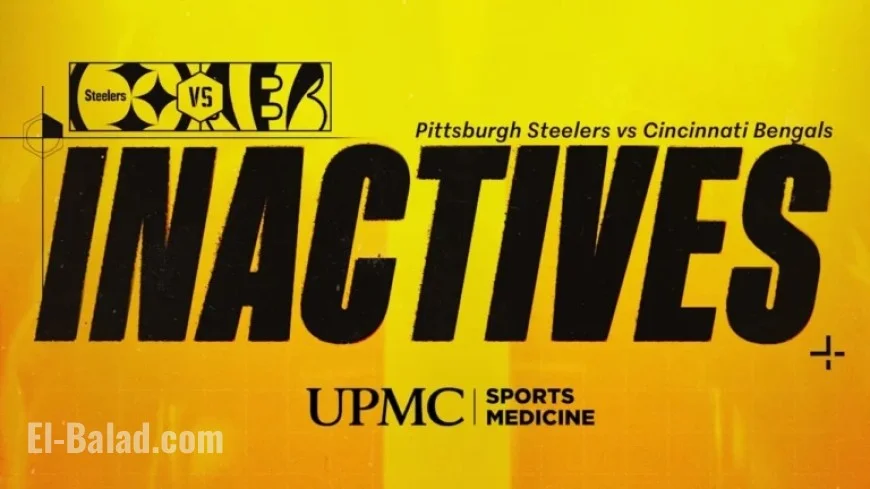 Steelers Announce Inactive Players for Week 11 Against Bengals