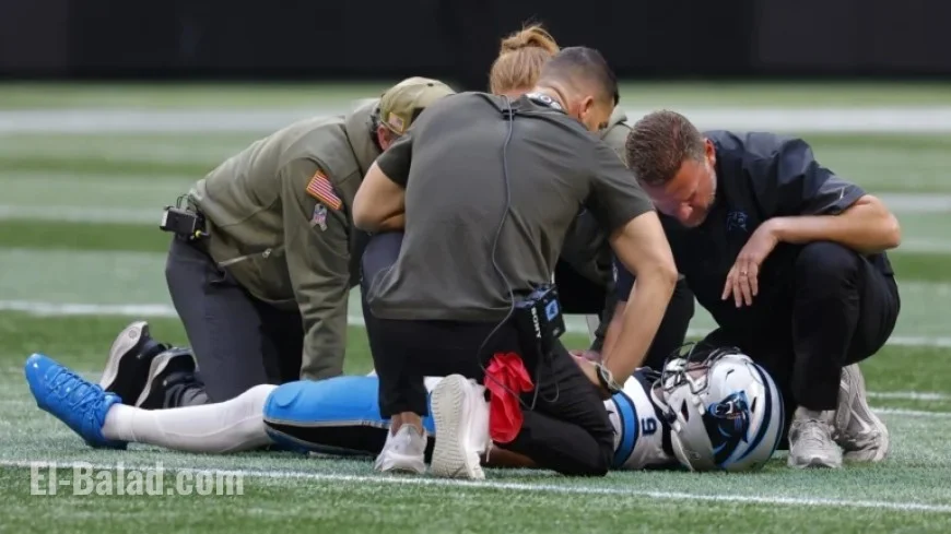 Bryce Young Exits for Locker Room After Hard Sack