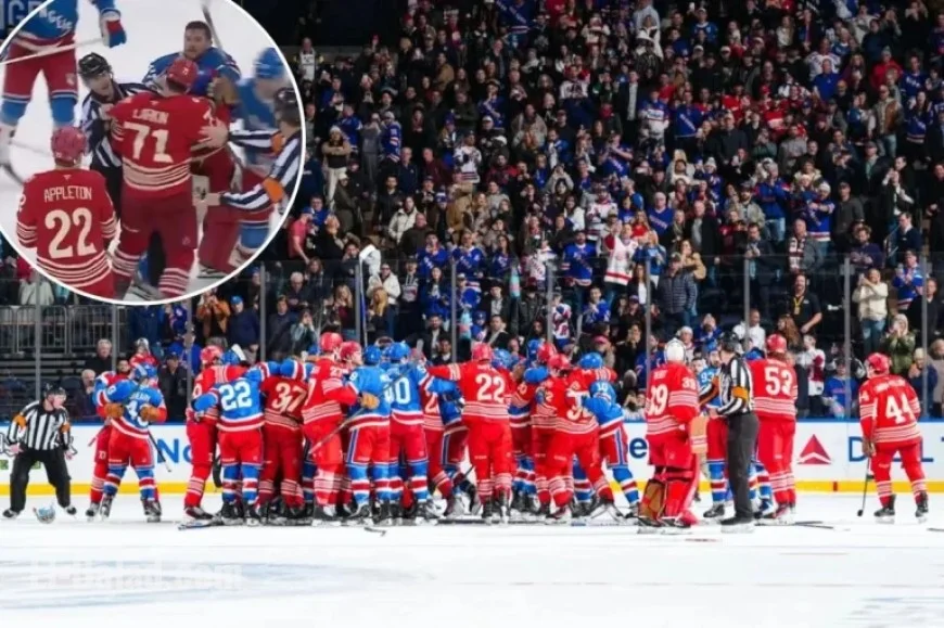 Rangers Goalie Incites Benches-Clearing Brawl with Red Wings Post-Game