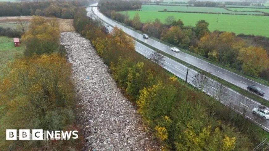 Drone Reveals Massive Fly-Tipping Waste Pile in Oxfordshire